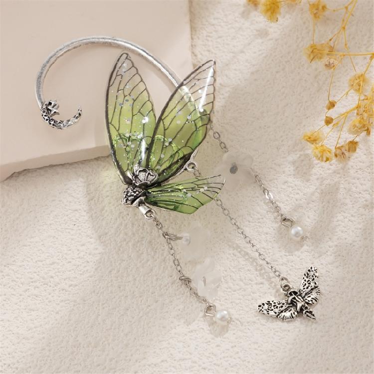 Butterfly Charm Drop Earrings Alloy and Resin Earwear Earbone Clip Decoration Perfect for Modern Women's Daily Party Use