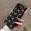 Cute Pink Heart Bow Pattern Phone Case For iPhone 17 Pro Max 16 Pro 15 14 13 Mini 12 11 Pro Max 16E 17Air XS X X Silicone Cover
