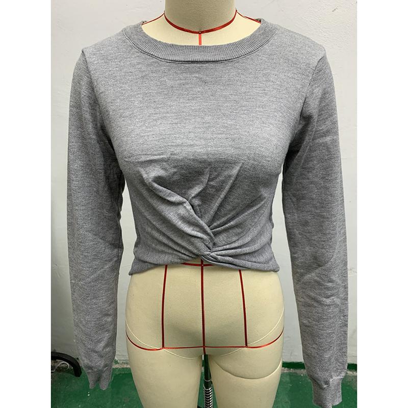 Autumn Sexy Hollow Out Twisted Knitted Sweater Women Slim Fit Long Sleeve Casual Women's Pullover Sweaters Round Neck Solid Elegant Knitwears 25063