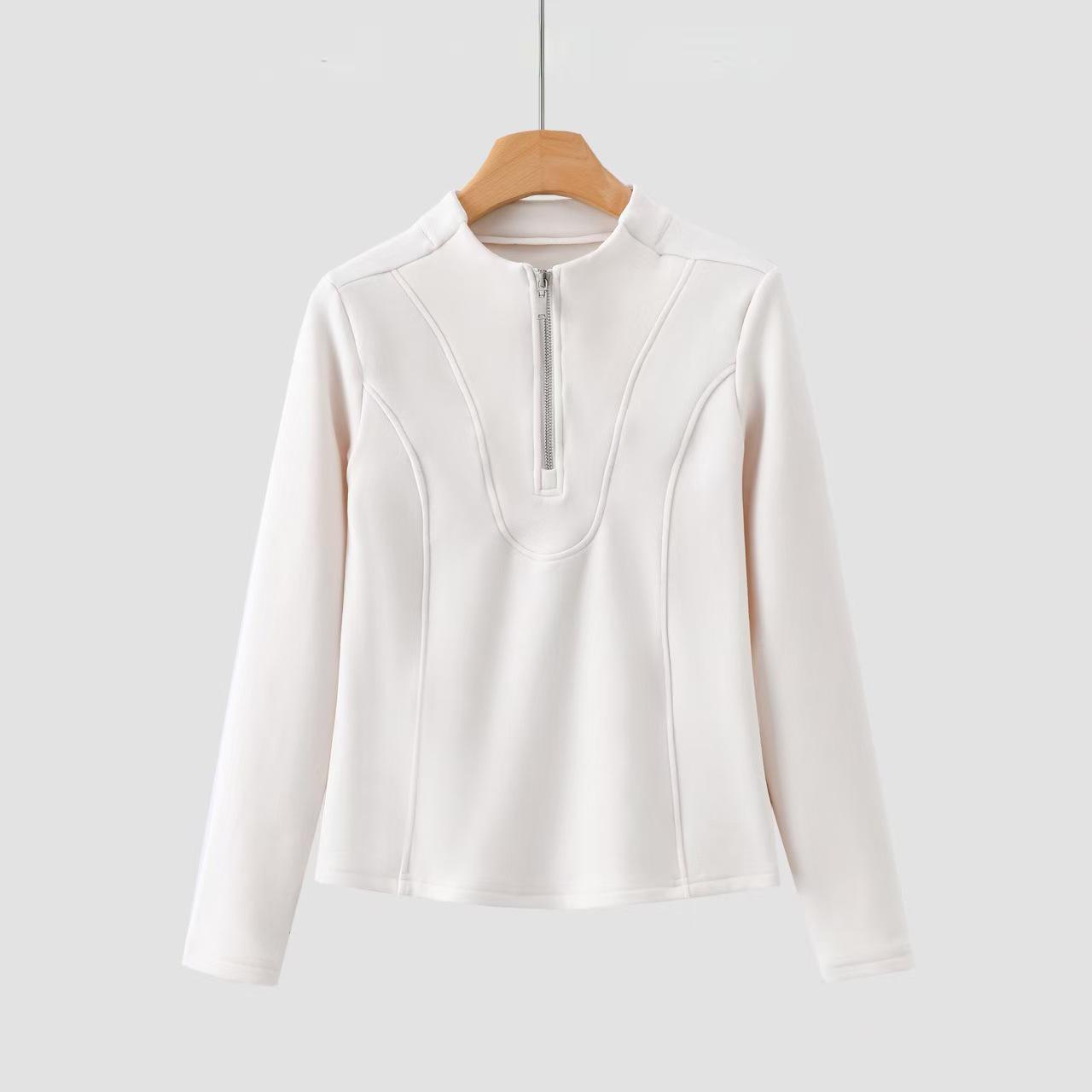 

2025 Winter Women s Slimming Half-Zip U-Neck Long-Sleeved Base Layer Top Extra Large