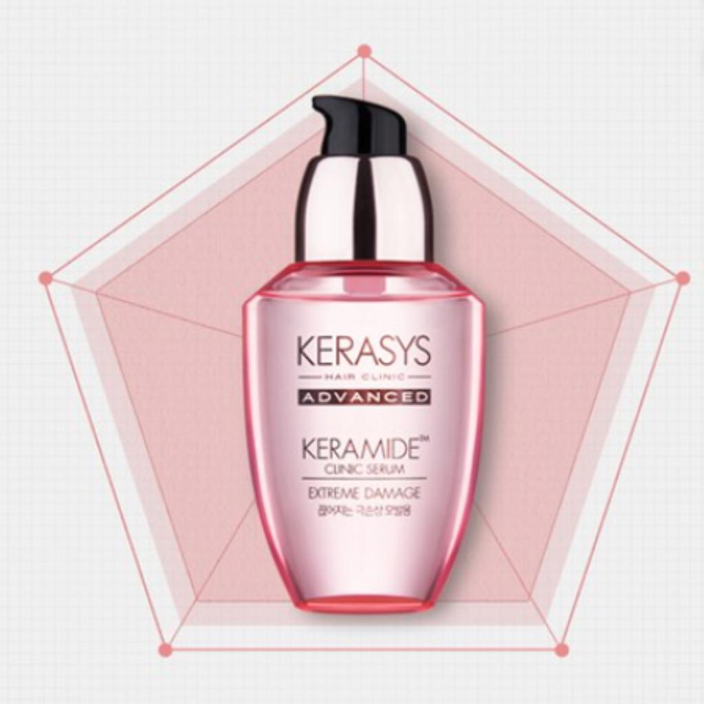 Kerasys Advanced Keramide Hair Serum Duo (70ml) - Extreme Damage Clinic & Rich Serum for Professional Hair Care