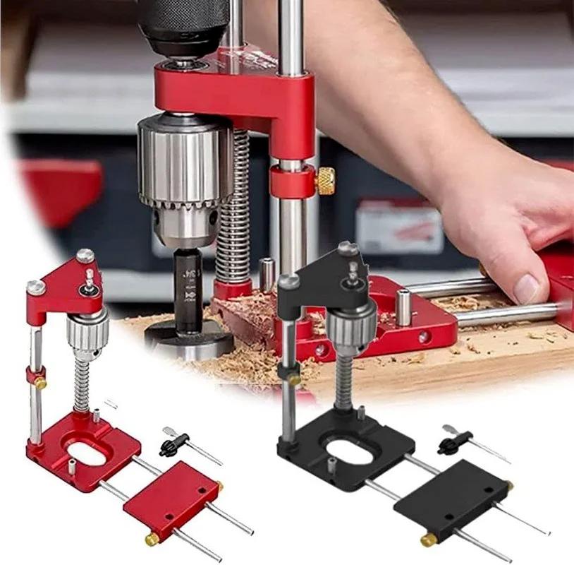 Drilling Locator Precision Woodworking Drilling Locator Household Alloy Steel Woodworking Drilling Guide Tool DIY Furniture Tool