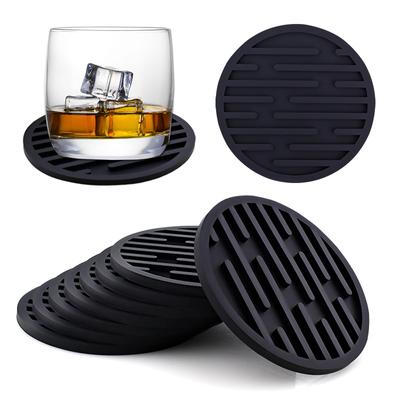 Sottobicchiere in Silicone Rotondo Ispessito Drenante Isolato Set Sottobicchieri in Gomma Morbida Antiscivolo Marmo Antiscottatura