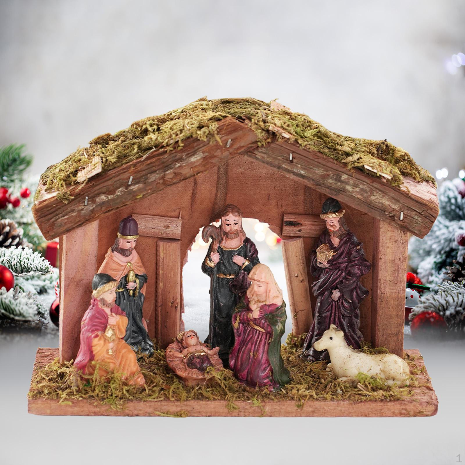 

Рождественский набор фигурок для сцены Рождества Христова со стабильной статуэткой Святого Семейства, коллекционный набор для Style B