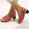 Sandals Women's Large Size Spring and Summer New European and American Fish Mouth Beach Thick Heel Buckle High Heel Women's Sandals