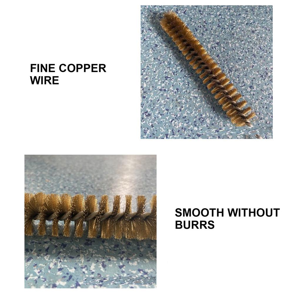 5Piece Brass Pipe Cleaning Brush Set Long Handle Brass Wire Brushes for Tube Cylinder Bore Cleaning 6 15mm