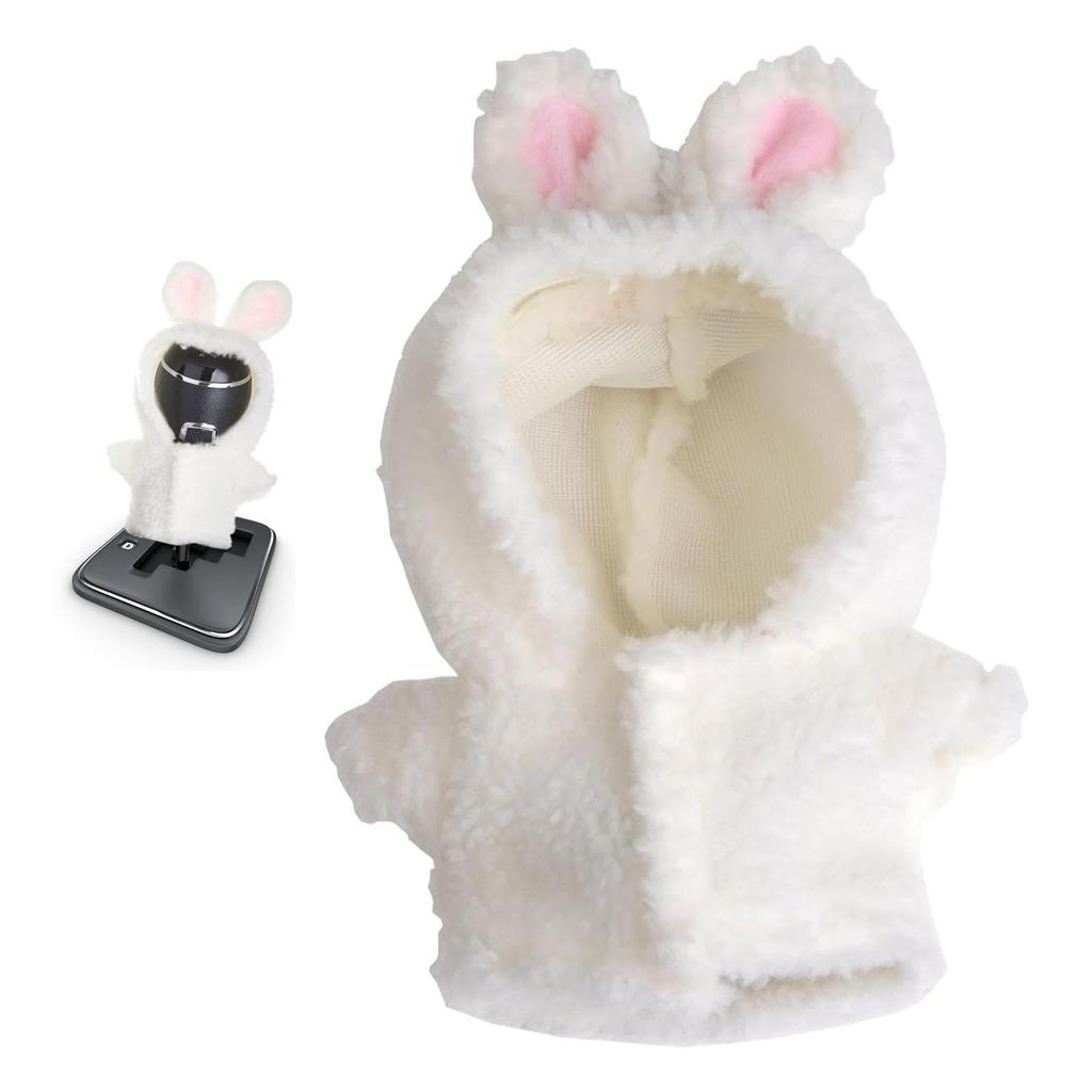 Car Shift Knob Hoodie,Adorable Rabbit Shape Car Gear Shift Cover | Cute Rabbit Plush