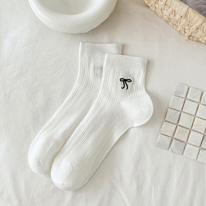 Girls' Short Socks, Ballet Style Thin Spring and Summer Shallow Socks, Girls' Bow Short Tube Mesh Socks, Girls'