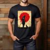 Japanese Warrior Art Samurai Black Cat Vintage Fighter Retro T-Shirt