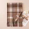Womens Plaid Scarf Winter Thick Warm Knitted Shawl