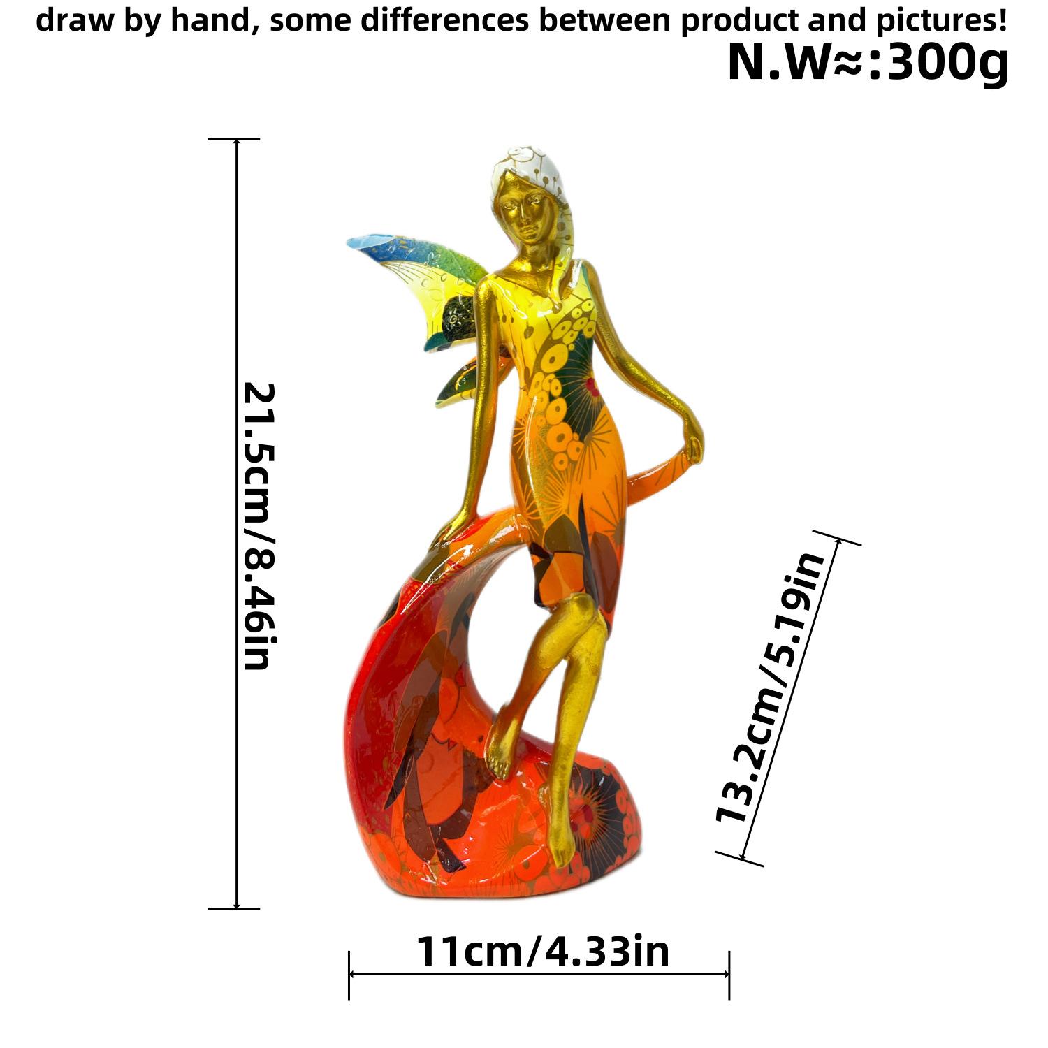 

New Girl Angel Ornaments USA Fine Resin Crafts Living Room Statue Tabletop Wine Cabinet Decoration Gift Idea Durable