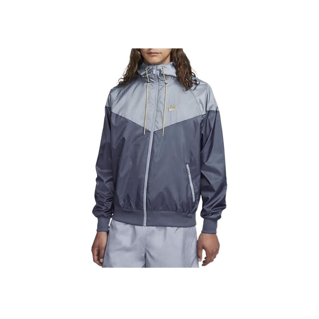 Nike Giacca a vento con zip a blocchi di colore con cappuccio da uomo Capospalla Blu DA0001-491