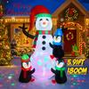 5.91FT Inflatable Snowman Penguin Family Set Toy Xmas Yard Decoration Festive Gift LED Lit Christmas Supplie Home Decor Ornament