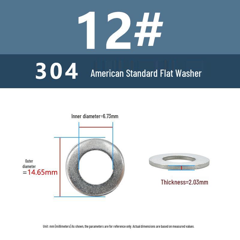 Yigu American 304 Stainless Steel Enlarged Thickened Washer 7/8" Hardware Screw Flat Round Piece