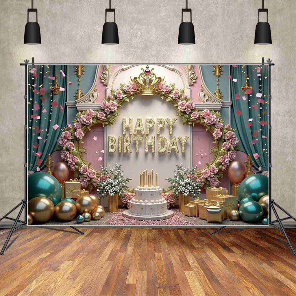 Fundal Decorațiune Petrecere de Ziua de Naștere   Fundal cu Model de Trandafiri   Fundal Foto
