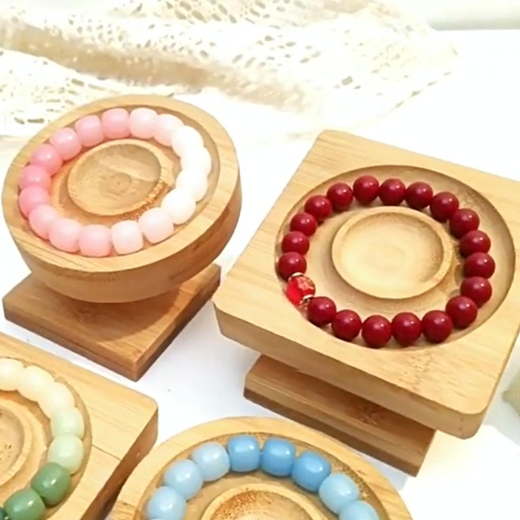 Elegant Jewelry Presentation Stand Bracelet Display Stand Wood Bangle Storage Holder for Artisans and Collectors