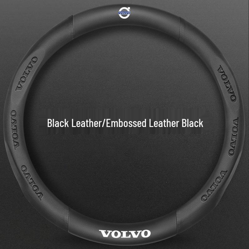 Volvo XC60/S90/S60 Steering Wheel Cover - No-Sew Suede Carbon Fiber; Fits XC40/XC90 Models.