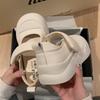 Puff Soft Bread~ Big Head Casual Mary Jane Shoes Women's Velcro Ugly Cute Platform White Shoes Versatile Single Shoes