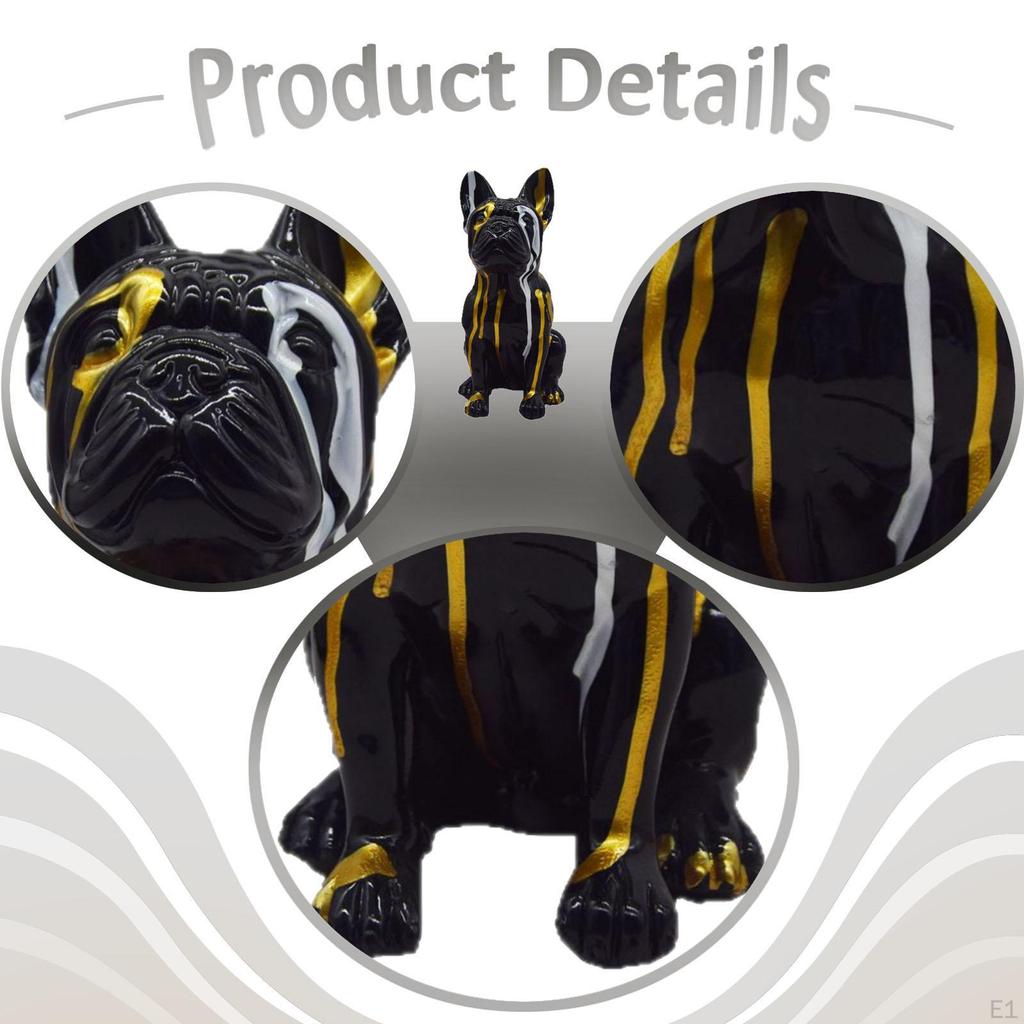 French Statue Animal Sculpture Desktop Decor Modern Resin Ornament Dog Figurine for Desk
