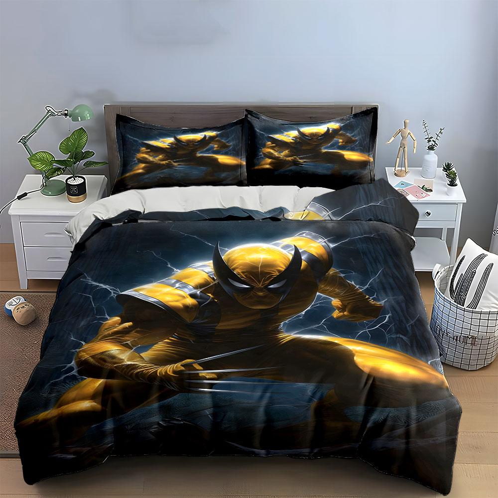 Yellow armored character design. Bedding sets Duvet cover sets Duvet covers Pillowcases(1 * Duvet Cover 2 * Pillowcases without duvet insert)