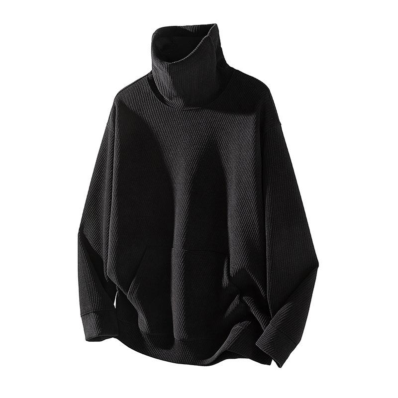 New Autumn and Winter Turtleneck Long-sleeved Sweatshirt for Men Heavy High-end Knitted Sweater Jacket