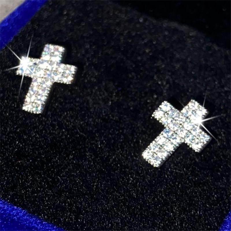 CC Small Cross Stud Earrings Women 925 Silver Needle High Jewelry Ears Brincos Direct Mail CCE670