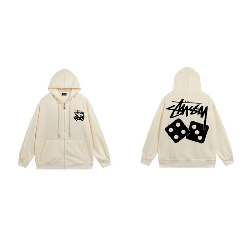 Mens Hooded Zip-Up Fleece-Lined Sweatshirt With Letter Print Casual Oversized Pullover Winter Jacket