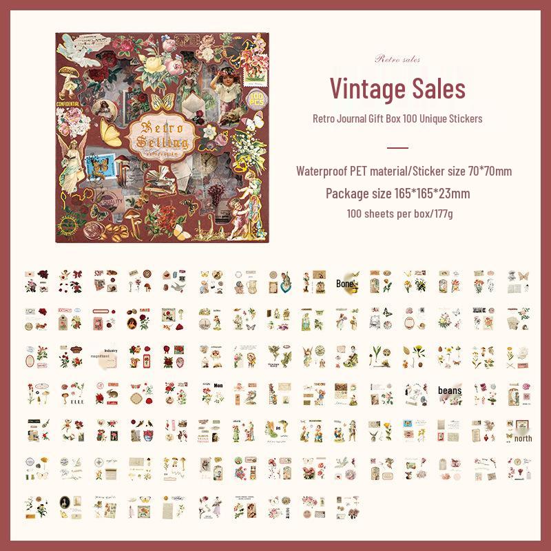 

Наклейки для подарочной коробки Yuezhen в ретро-стиле: Креативные материалы для DIY для блокнотов и детей