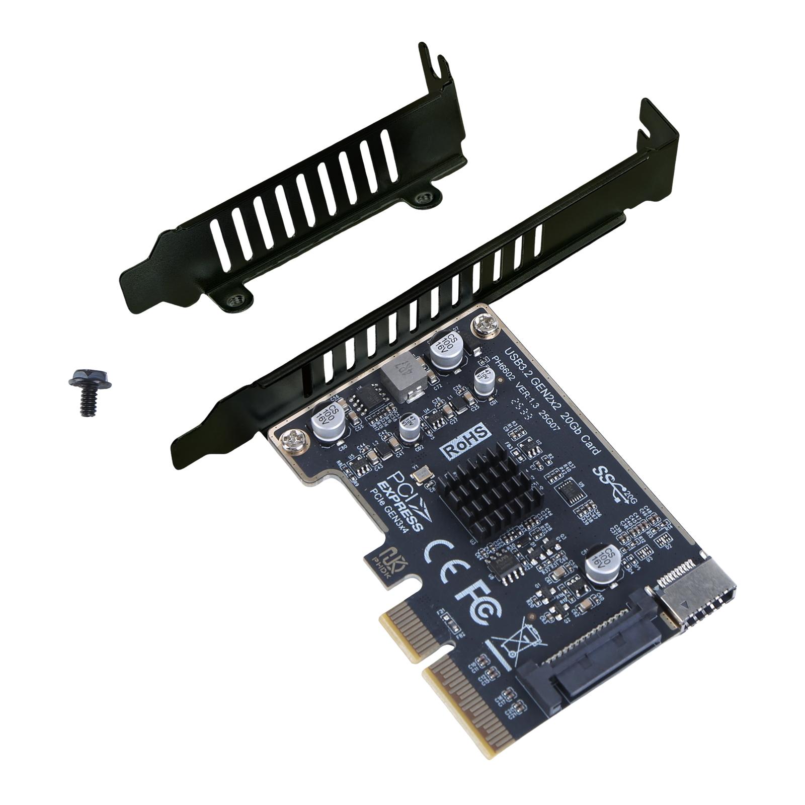

Expansion Card USB 3.2 GEN2 Riser Board PCI Express X4 to Type E 20Gb Riser Converter for PC Desktop Front Panel Type C Adapter