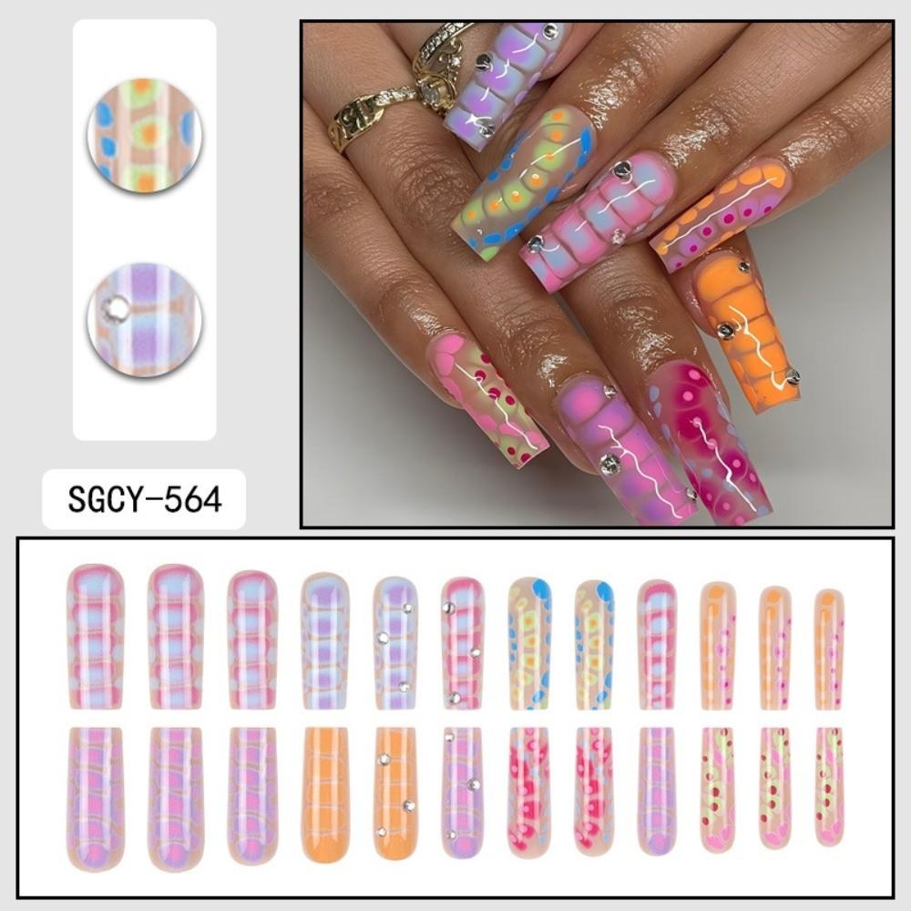 Colorful Design False Nails Full Cover Nail Art New Nail Tip for Y2K Style