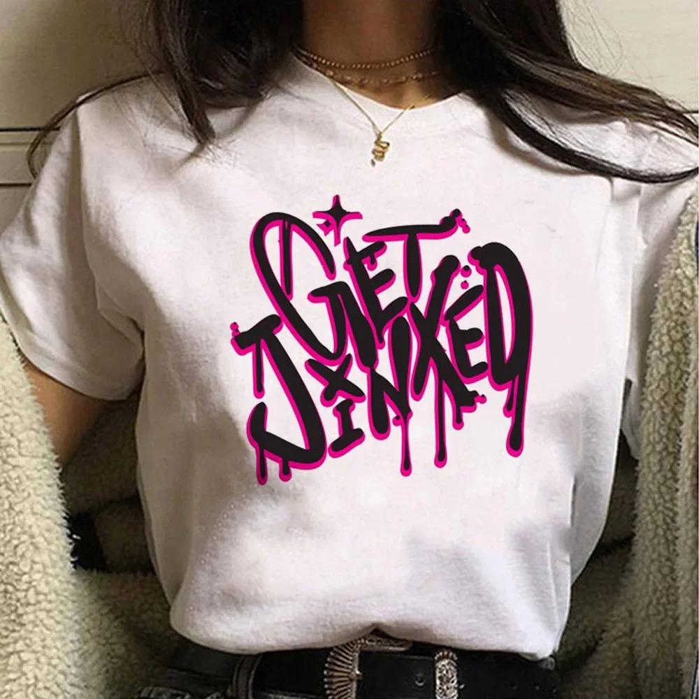 Jinx Arcane Printed T Shirt Anime Cosplay Tees Tops Women Men Aesthetic Short Sleeve Cartoon T-shirt Summer Streetwear Clothes