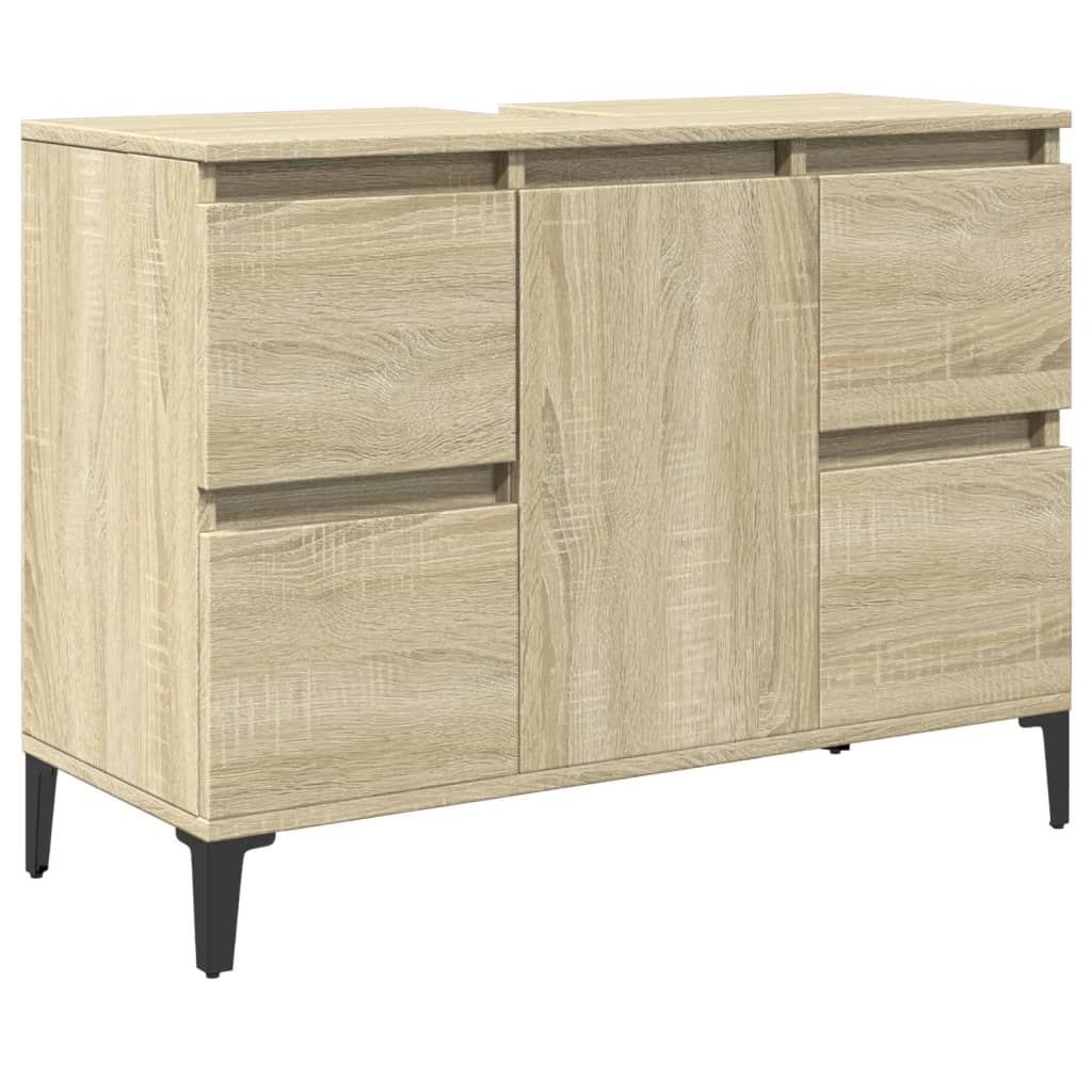 Washbasin Cabinet In Sonoma Oak 80 X 33 X 60 Cm Engineered Wood