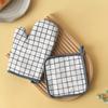 Cotton Linen Microwave Oven Baking Gloves Set Of 2 Heat Resistant Oven Gloves With Heat Insulation Pad For Kitchen Cooking Kit