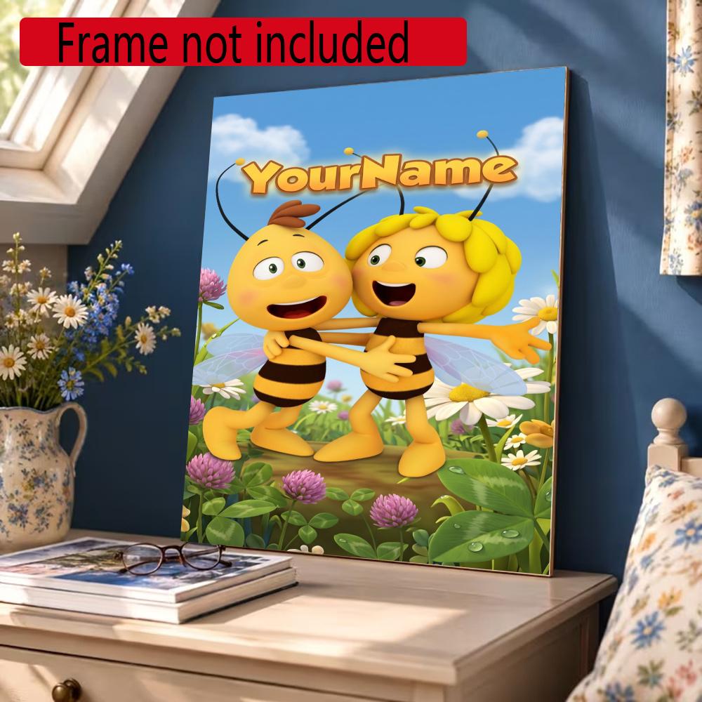 Biene Maja Customize Your Name Diamond Painting Round Diamond Diy Frameless Holiday Artwork Suitable For Home Office Wall Decoration