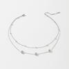 Adjustable Stainless Steel Double-Layer Diamond Bead Necklace