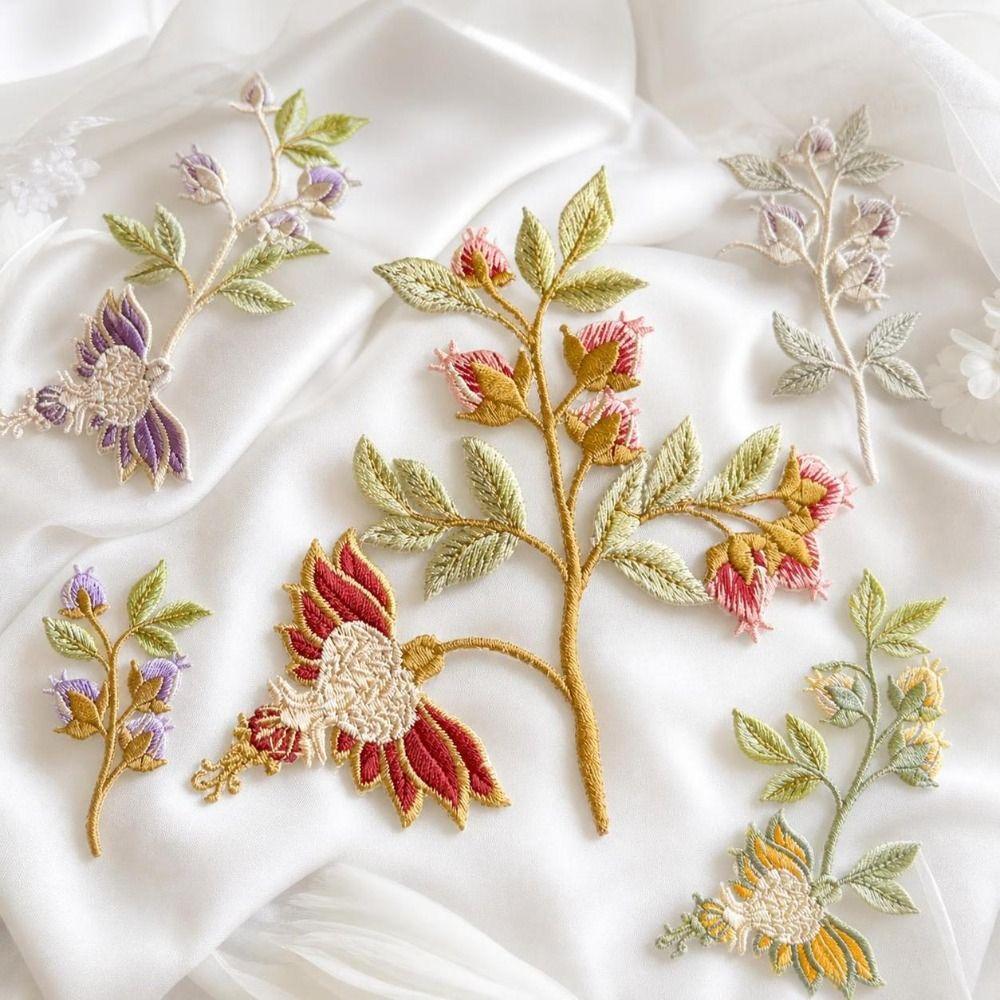 Elegant Iron-On Patches Stylish Floral Patches Decorative Embroidery Appliques  Clothing Decoration
