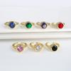Neues Design 7 Farben Strass Verstellbarer Ring Exquisiter Damen Zirkonia Offener Finger Schmuck für Romantische Party Geschenk Tägliches Tragen