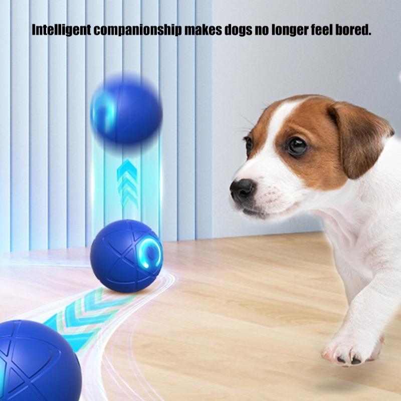 Rechargeable Ball Toy Interactively Dog Ball Toy with Sound Maker and Teeth Cleaning For Dog Motion And Auto Playing