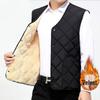 Men's Winter Thickened Plus Velvet Vest - Collarless Casual for Middle-Aged & Elderly.