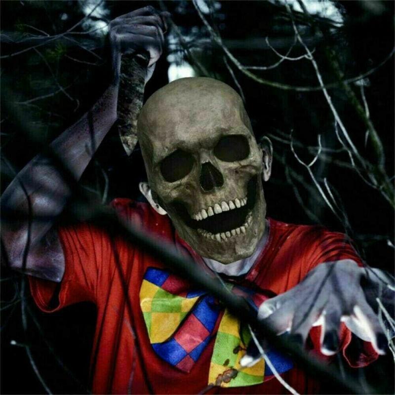 Latex Huvudskallemask Hjälm med Rörlig Käke Party Halloween Rekvisita Huvudbonad