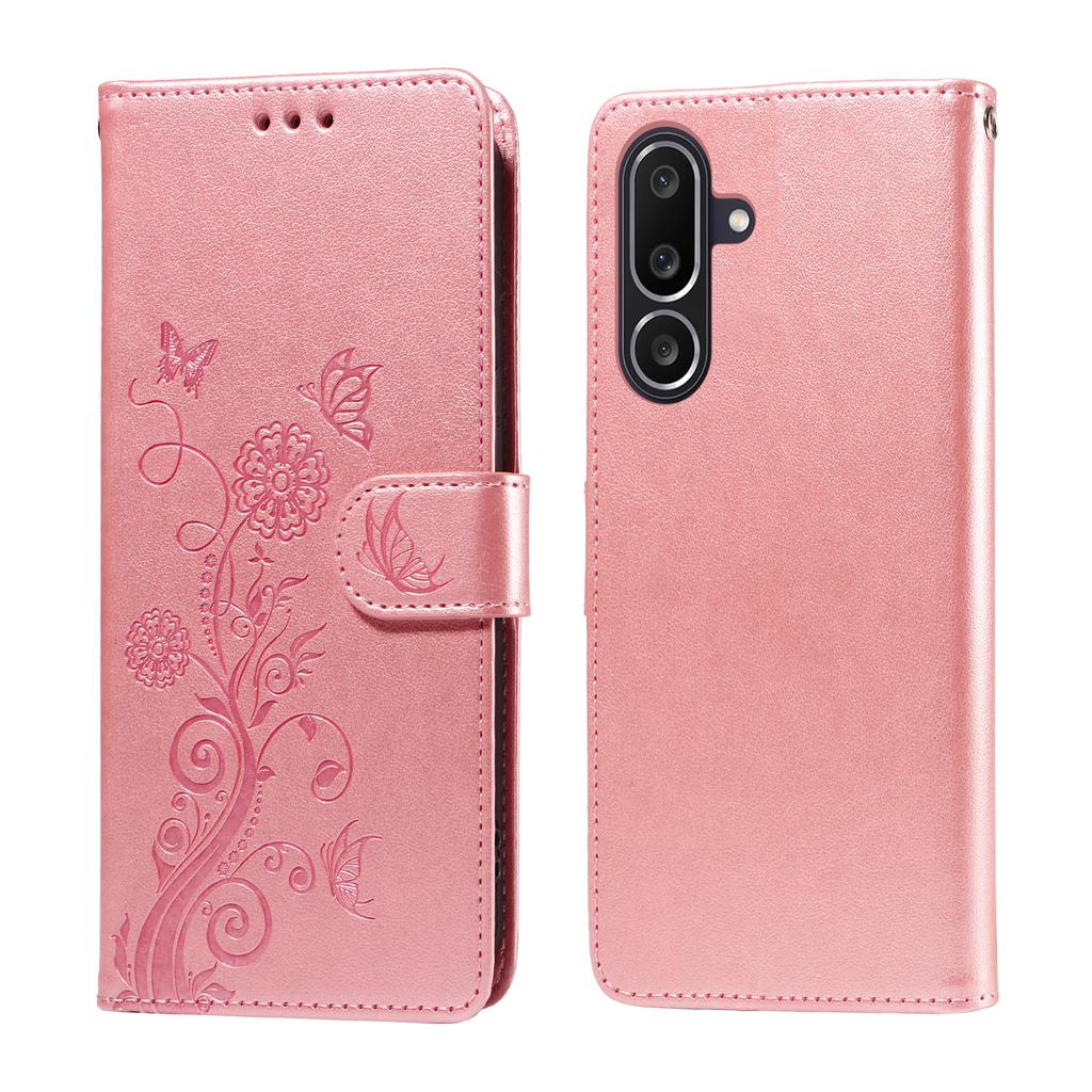 For Samsung Galaxy M56 5G Leather Case Butterfly Floral Imprint Wallet Stand Cover