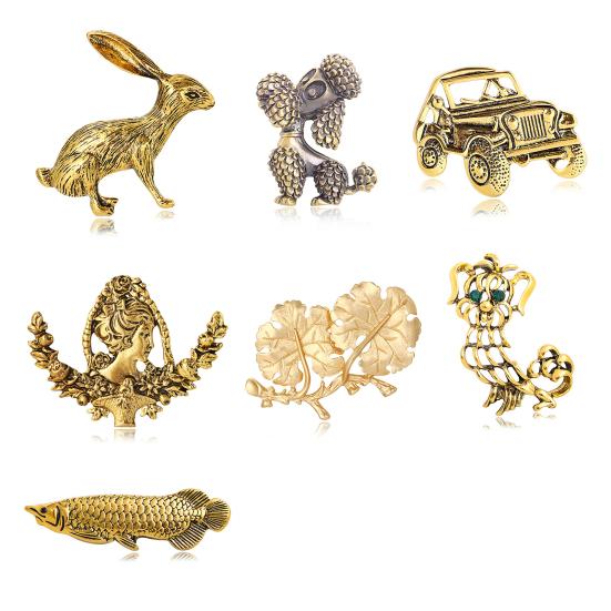 Alloy Lapel Pin DIY Gift Golden Chic Ladies Male Scarf Clothing Badge Jewelry Accessories