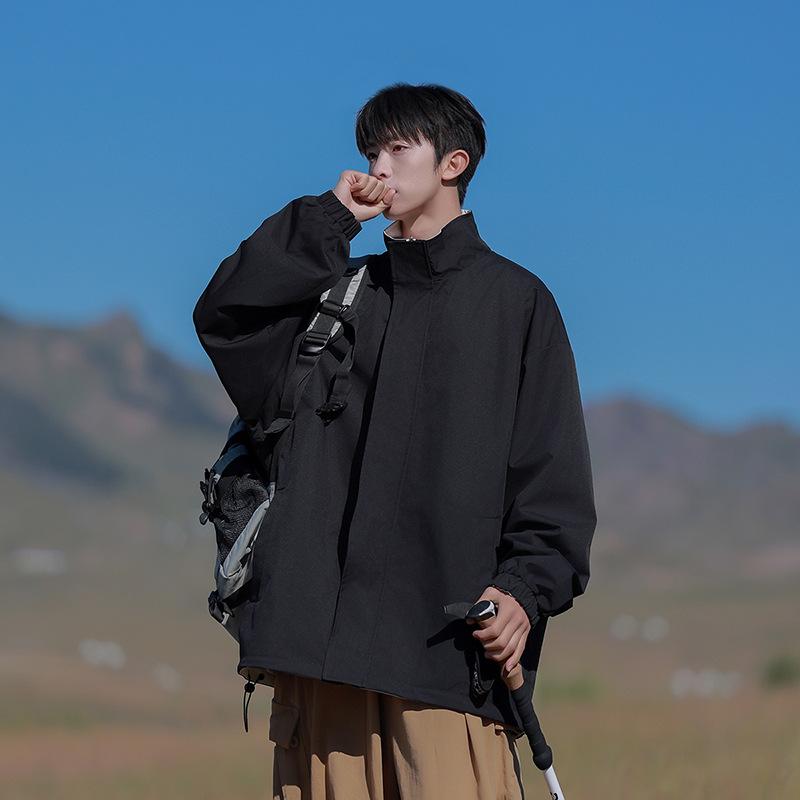 

Осенняя модная универсальная двухсторонняя куртка 3XL чёрный