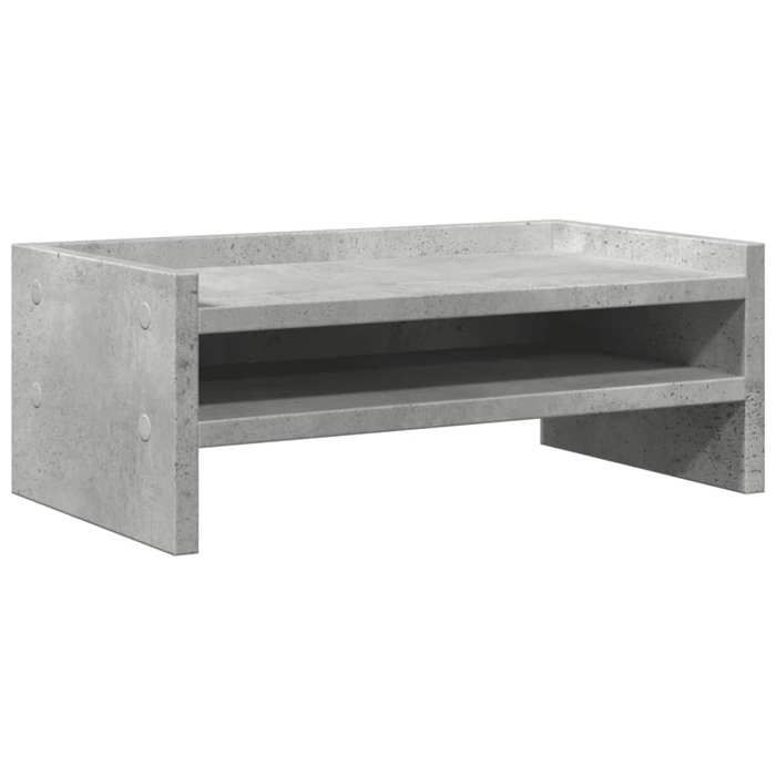VidaXL Support de moniteur gris béton 42x24x16 cm bois d'ingénierie, support d'écran, étagère de moniteur, base de moniteur 854718