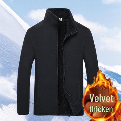 Men's Thickened Double-Sided Fleece Windbreaker Jacket - Warm, Loose, Plus Size for Outdoor Autumn/Winter Wear