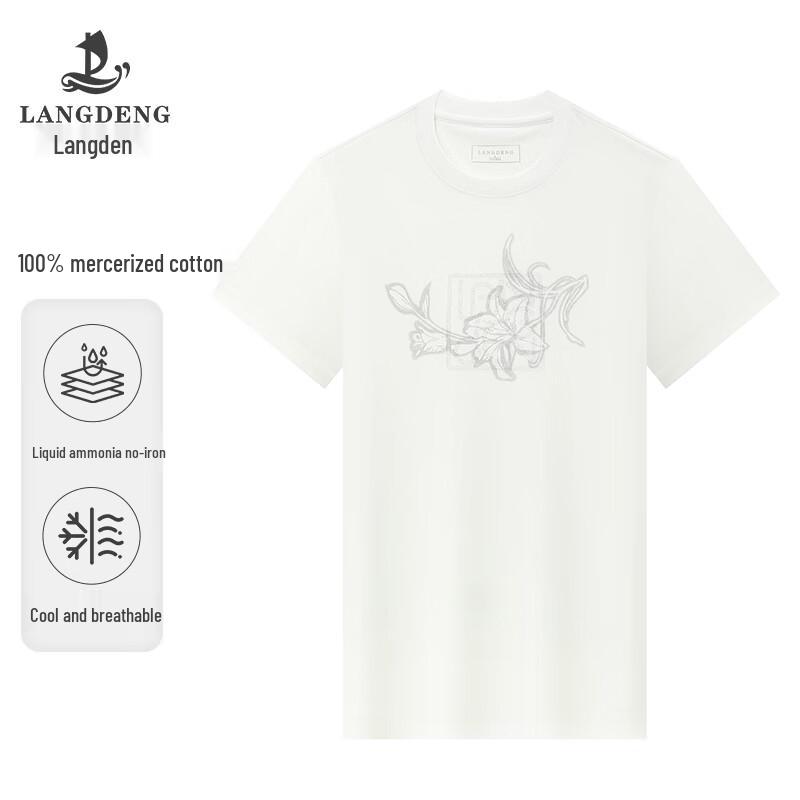 Langdeng Men s Printed Round Neck T-Shirt XL