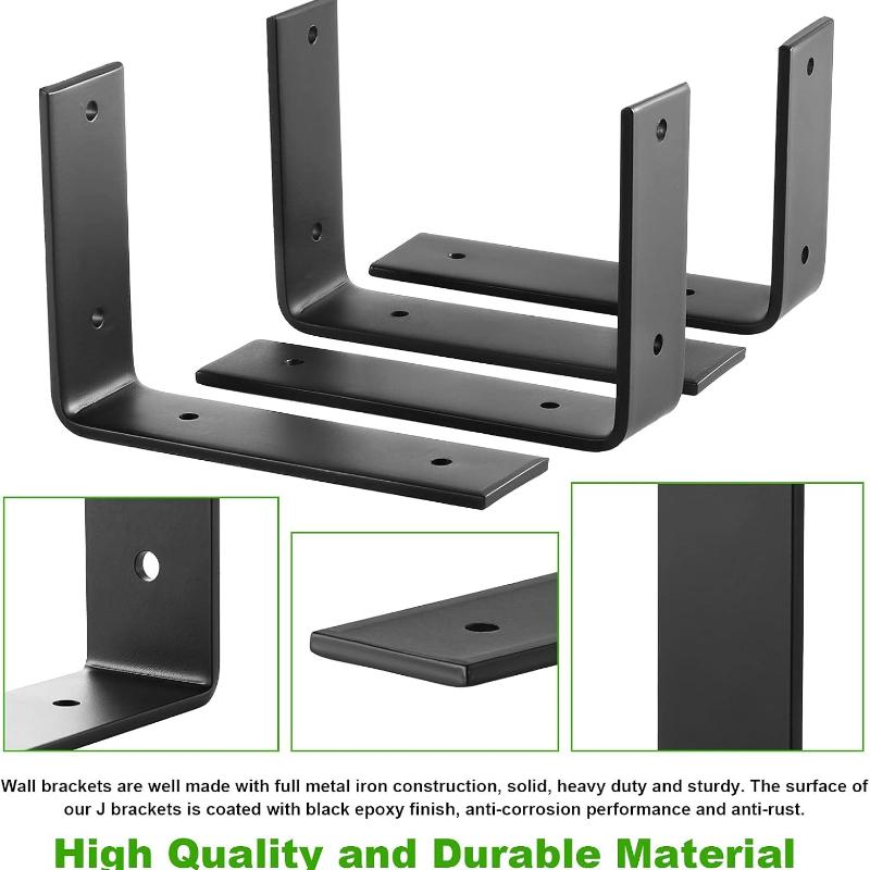 4 Pieces Wall Shelf Brackets for Shelves,90 Degree Metal Wall Support Corner Brace,Heavy Duty Shelf Supports, L Shape Right Angle Bracket  (150x250mm)