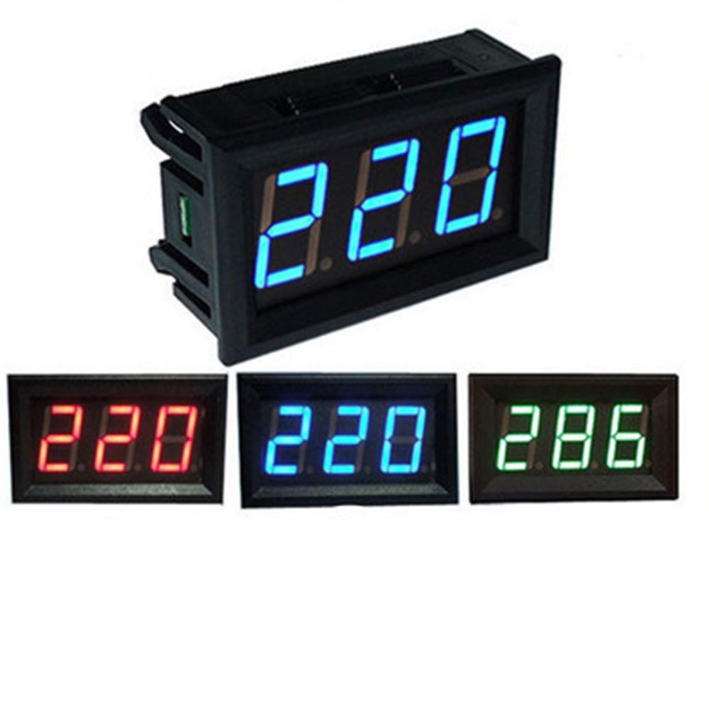 AC220V LED Digital Voltmeter, Two-Wire Display, 70V-500V Range