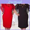 Women Fashion Hollow Out 6xl Plus Size Short Sleeve Solid Color Dress For Effortless Style**