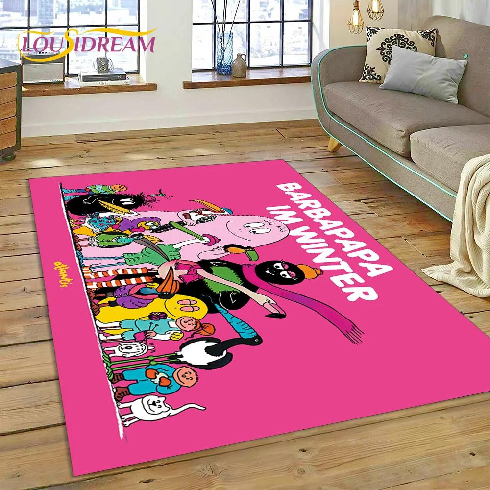 

3D-мультфільм Les Barbapapa Family HD Килимок для домашнього декору у вітальні, спальні, килимок для підлоги, нековзка прикраса для дивана, дитячий подарунок 80*120cm
